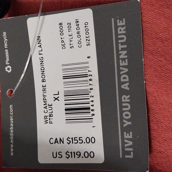 Eddie Bauer flannel lined shirt/jacket, XL - Picture 11 of 12